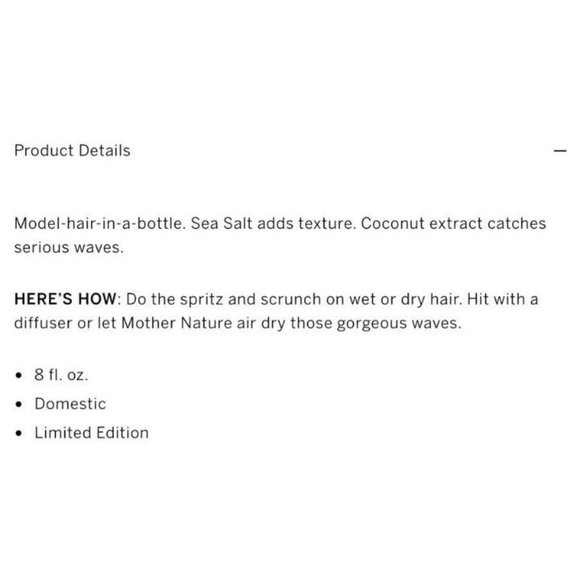 PINK by Victoria's Secret Beach Hair but Better Wave Sea Salt/Coconut Oil Spray - Picture 2 of 5